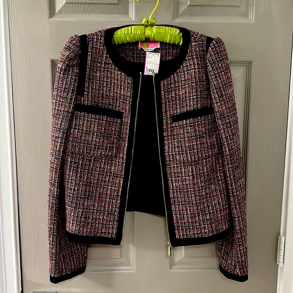 kate spade tweed zip up jacket